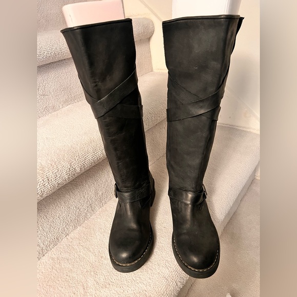 Twin-Set Simona Barbieri leather black boots - Picture 1 of 6